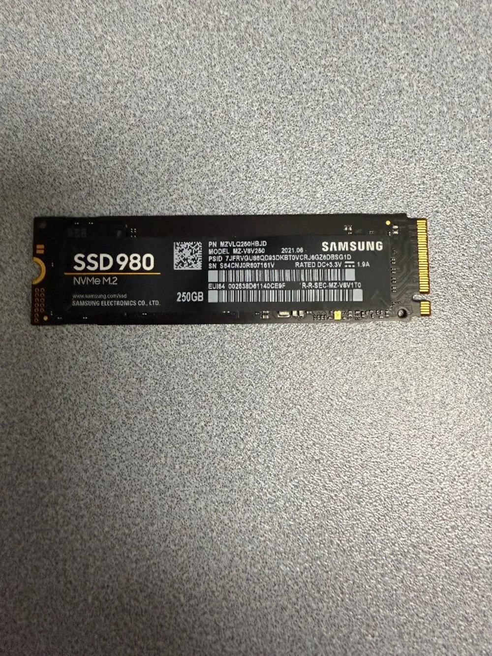 Samsung 980 250GB NVMe M.2 SSD Hard Drive